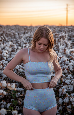 Dusty Floral Swim Top