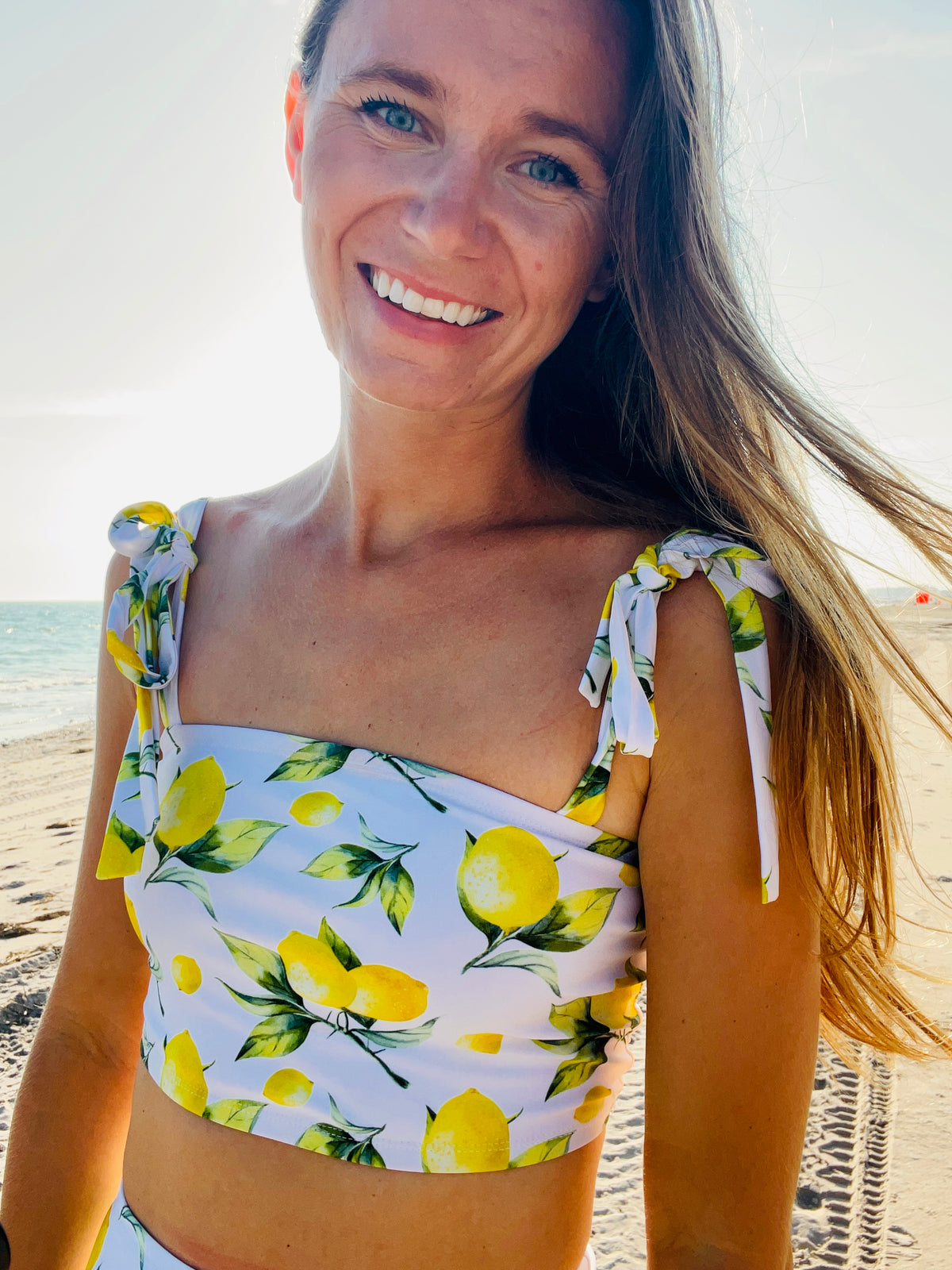 Lemon Bandeau Swim Top by Alanna Maria