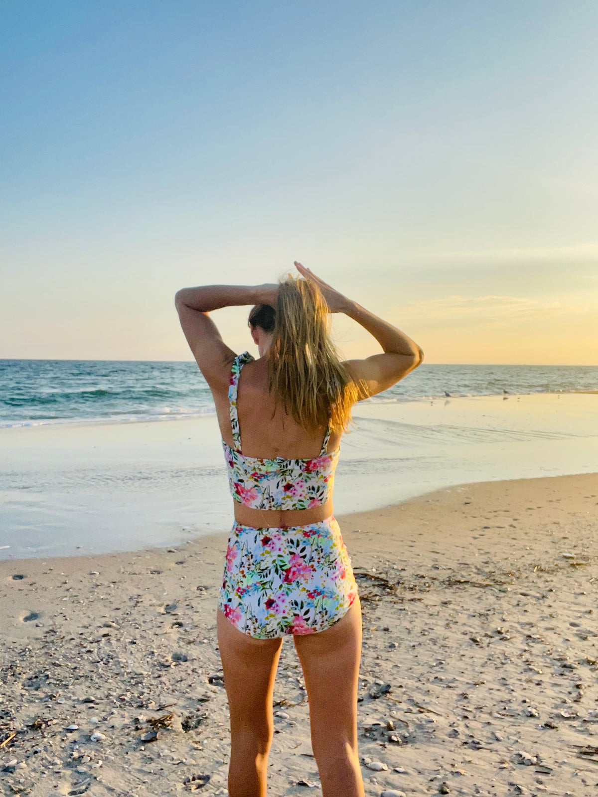 Floral High-Waisted Swim Bottom by Alanna Maria